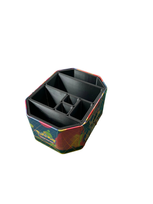 Modularer Pokémon Tin Organizer – Individuell anpassbare Einsätze [Mit Tin Box]